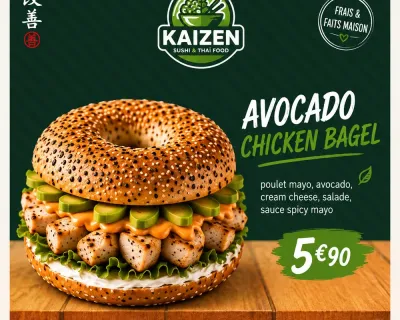 🥑 Avocado Chicken Bagel 🥯